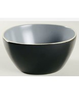 HOMETRENDS SQUARE BOWL 6 Inches Hand Crafted Black Matte Glossy Gray Inside - $13.37