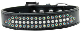 Ritz Pearl and AB Crystal Dog Collar Black Size 14 - £23.44 GBP