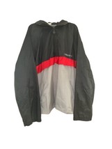 Vintage Adidas Black &amp; Red 1/2 Zip Mesh Lined Windbreaker Jacket Adult Size L - £21.08 GBP