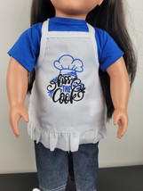 Doll Outfit Apron Clothes Kitchen Chef Kiss the Cook Gift fits 18" American Girl - $16.81
