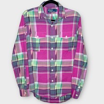 POLO RALPH LAUREN Pink Plaid Button Down Shirt Southwestern Navajo Aztec... - $49.00