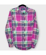 POLO RALPH LAUREN Pink Plaid Button Down Shirt Southwestern Navajo Aztec... - $66.72 CAD