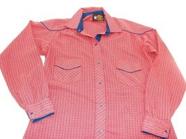 Kenny Rogers by Karman Western Collection Pearl Snap Shirt 9/10 Red Black Snaps - £22.56 GBP