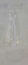 Vtg 8 3/4&quot; Clear Glass Flared Beaded Rim Hurricane Chimney Shade Oil Lamp - $18.81