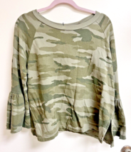 NWT Current Elliott The Ruffled Sleeve Essential Camo Women&#39;s SZ 3 SZ10 - $27.62 CAD