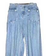Bibi Denim Jogger Jeans Y2K Women&#39;s Medium Light Wash Pockets Zipper Fly - £23.59 GBP