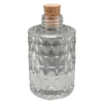 Mini Clear Detailed Design Glass Collectible Round Bottle with cork H = ... - $12.99