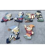 Lot 6 Handcrafted Wood Yard Art Decor Including Dwarfs &amp; Other Characters - $445.49