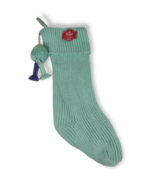 Holiday Time Mint Lurex Knit 21 in Christmas Stocking with Tassels New - £6.78 GBP