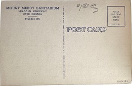 Mount Mercy Sanitarium, Dyer, Indiana, vintage postcard - £10.40 GBP