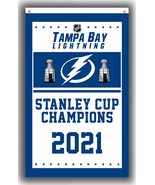 Tampa Bay Lightning Hockey Stanley Cup Champion 2021 Flag 90x150cm3x5ft ... - £11.79 GBP
