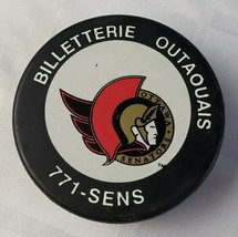 BILLETTERIE OUTAOUAIS OTTAWA SENATORS IN GLAS CO HOCKEY PUCK OFFICIAL CA... - £23.46 GBP