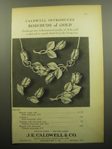 1960 J.E. Caldwell Jewelry Ad - Caldwell Introduces Rosebuds of Gold - £11.98 GBP