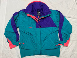 Columbia Criterion Ski Jacket Womens SZ XL Purple Green Pink Radial sleeve - £17.42 GBP