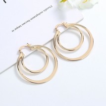 18k Layered Real Gold Filled Round hoop Earrings - $11.65