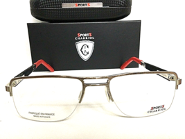 New Charriol Sport SP 23004 C6 54mm Silver Semi-Rimless Men&#39;s Eyeglasses Frame - $159.99