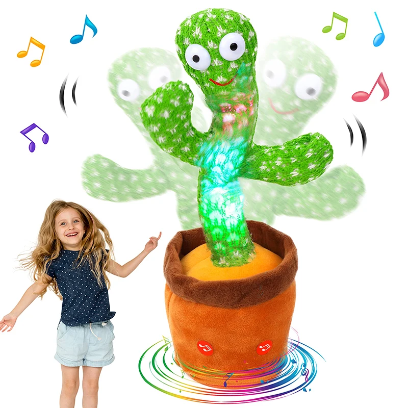 Dancing Cactus 120 Song Speaker Talking Usb Battery Voice Repeat Plush Cactu - £16.57 GBP