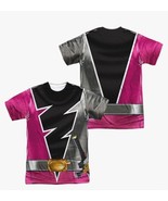 Logovision Classic Power Rangers Dino Fury Pink Ranger Unisex Adult T Sh... - $22.76