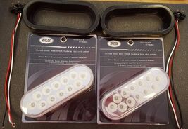 (2) 12 LED 6&quot; Oval Clear Lens Chrome/Mirror Back Finish Stop Tail Turn Kit - $52.00