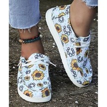 Sunflower Print Boat Shoes Size 5 - £26.37 GBP