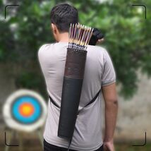 Handmade Archery Arrow Quiver Genuine Cowhide Brown Leather Hunting Hip/... - $50.99