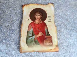 Orthodox Christian icon of Saint Pantaleon, Orthodox Icon of Sveti Pante... - $13.00