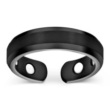 Elegant Titanium Magnetic Therapy Ring Pain Relief for Arthritis, Size 7 Black - £47.08 GBP