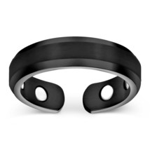 Elegant Titanium Magnetic Therapy Ring Pain Relief for Arthritis, Size 7 Black - £46.94 GBP