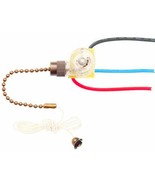 ZE-110 Pull Chain SWITCH 3 way &amp; 3 wire fan ZING EAR Antique Brass Westi... - $23.43