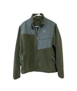 Lands’ End Men’s Medium Green Fleece Jacket with Nylon Shoulder Panels - $28.80