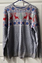 Influx Sweater Mens Size XL Gray Fair Isle Nordic Print Crew Neck Warm S... - £15.31 GBP