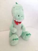 FAO Schwarz T-Rex Dinosaur 12&quot; Red Bowtie Plush Stuffed Animal Spikes Dino - $14.36