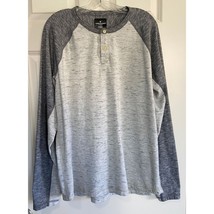 American Eagle Outfitters Flex Classic Fit Long Sleeve Gray Henley Shirt Men XL - £9.77 GBP