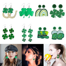 Saint Patricks Day Earrings for Women Irish St Pattys Day Accessories Clover - £7.95 GBP