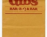 Gib&#39;s Bar B Q &amp; Bar Menu Louisville Kentucky 1980&#39;s - £14.24 GBP