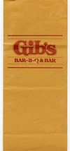 Gib&#39;s Bar B Q &amp; Bar Menu Louisville Kentucky 1980&#39;s - £14.24 GBP