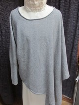 &quot;GRAY CASHMERE PULL OVER SWEATER&quot;&quot; CHICO&#39;S BLACK LABEL SIZE 3 - ASSYMETR... - $12.89