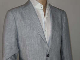 Men's ENZO 100% Linen Spring Summer Suit Light Weight Breathable E58302-4 Gray image 13