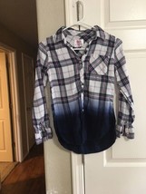 Girl's Justice Long Sleeve Shirt--Size 10--Blue Plaid - £5.47 GBP