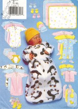 Infants Bunting Diaper Cover Blanket Booties Sleeper Onesie Sew Pattern L-XL - £11.14 GBP