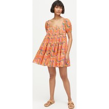 Rhode Resort Women&#39;s Joan Swirl Printed Tiered Cotton Mini Babydoll Dress S - £109.92 GBP