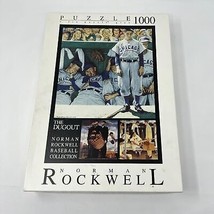 1000 Pc Puzzle Norman Rockwell Baseball Collection &quot;The Dugout&quot; Fink Co - £8.53 GBP
