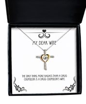 Joke Wife Cross Dancing Necklace, The Only Thing More Badass Than a Drug Counsel - £38.91 GBP