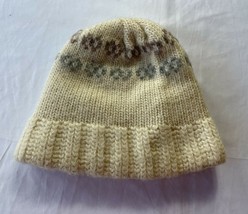 Vintage Hansen Knit Off White Winter Womens Beanie Wool Hat VG - £13.80 GBP