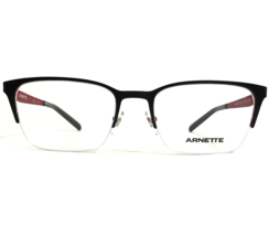 Arnette Eyeglasses Frames MAKAII 6126 723 Black Red Square Half Rim 53-19-145 - £14.45 GBP