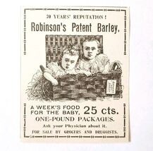 Robinson&#39;s Patent Barley 1897 Advertisement Victorian Baby Infant Food A... - €8,58 EUR