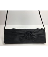 Apt 9 Small Black Rose Flower Clutch Evening Shoulder Bag Purse Prom Ele... - £31.49 GBP