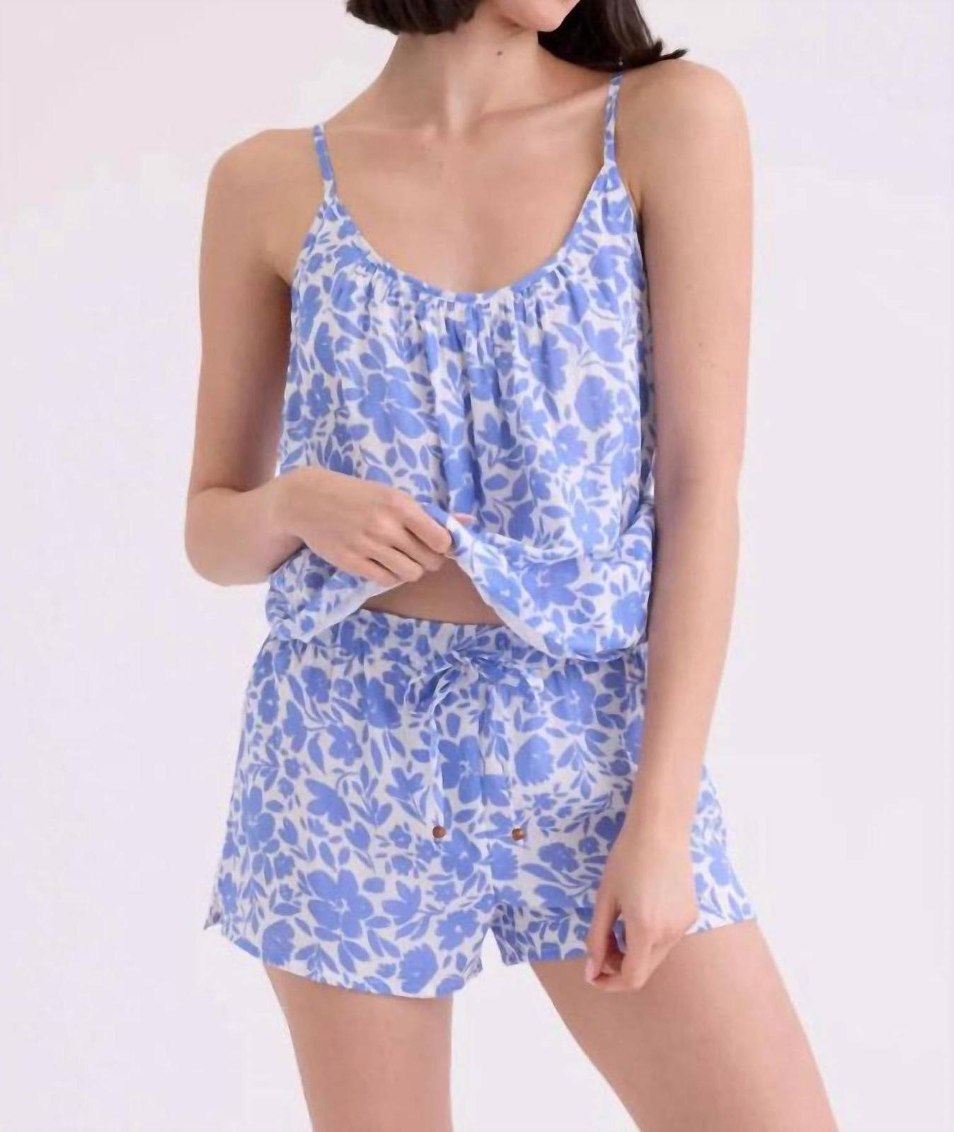 Pj Salvage airy cotton voile short pajama set White/blue - $39.00