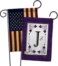 Classic J Initial - Impressions Decorative USA Vintage - Applique Garden Flags P - £24.39 GBP