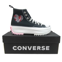 Converse Run Star Hike HI &quot;Love&quot; Sneakers Womens Size 9.5 Black Red NEW A01598C - £78.59 GBP